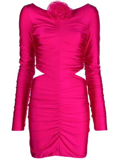 Giuseppe Di Morabito Shiny Stretch Jersey Mini Dress In Rose-pink