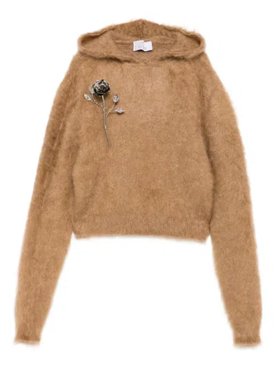 Giuseppe Di Morabito 花卉贴花毛衣 In Brown