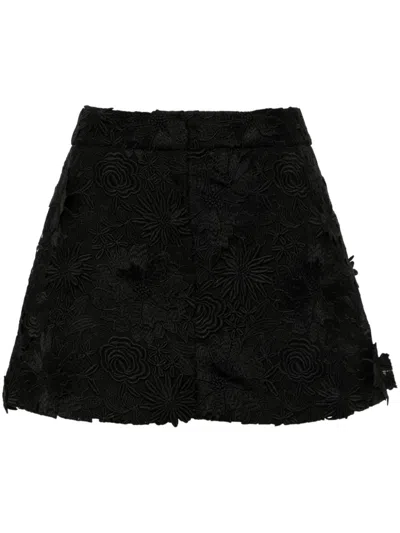 Giuseppe Di Morabito Floral-guipure Mini Skirt In Black