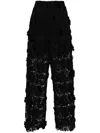 Giuseppe Di Morabito Floral Lace-embroidered Trousers In Black