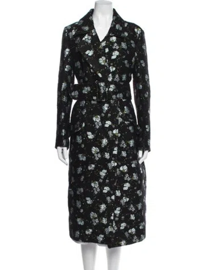 Pre-owned Giuseppe Di Morabito Floral Print Coat In Black