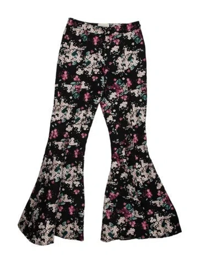 Pre-owned Giuseppe Di Morabito Floral Print Flared Pants In Black
