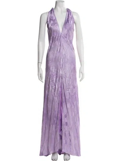 Pre-owned Giuseppe Di Morabito Floral Print Long Dress W/ Tags In Purple