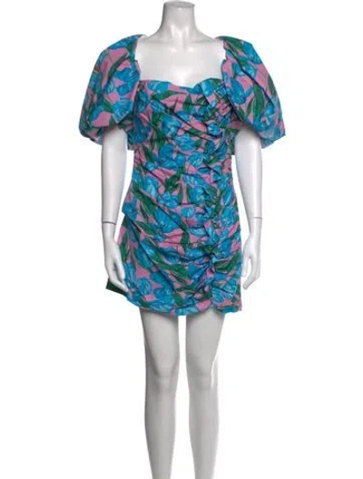 Pre-owned Giuseppe Di Morabito Floral Print Mini Dress In Blue