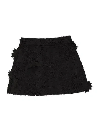 Pre-owned Giuseppe Di Morabito Floral Print Mini Skirt In Black