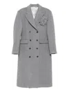 Giuseppe Di Morabito Flower-appliqué Double-breasted Coat In Gray
