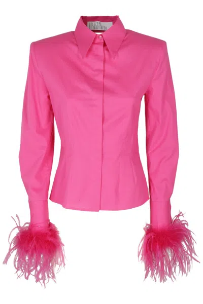 Giuseppe Di Morabito Fuchsia Poplin Shirt With Cut-out Details In Pink