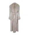 Giuseppe Di Morabito Fur-trimmed Belted Coat In Gray