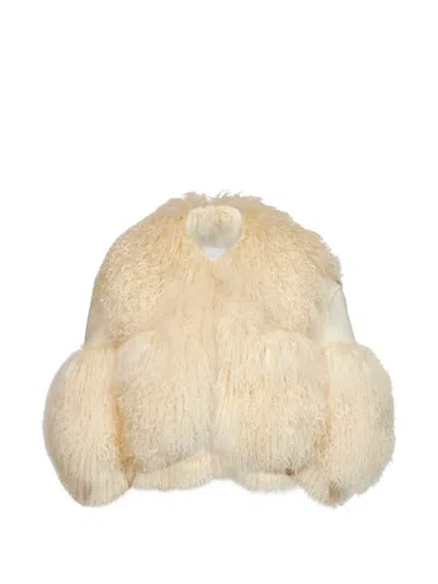 Giuseppe Di Morabito Fur-trimmed Cropped Jacket In Neutral