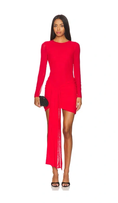 Giuseppe Di Morabito Gathered Belt Dress In Red