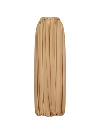 Giuseppe Di Morabito Gathered Silk Trousers In Nude