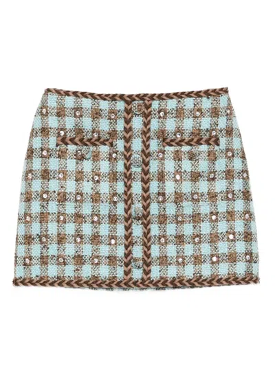 Giuseppe Di Morabito Tweed-rock Mit Vichy-karo In Blue