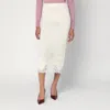 Giuseppe Di Morabito Gonna White Tube With Lace And Rhinestones In Multi