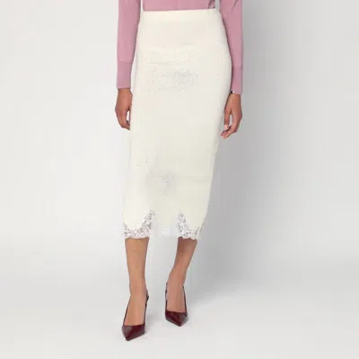 GIUSEPPE DI MORABITO GIUSEPPE DI MORABITO GONNA WHITE TUBE WITH LACE AND RHINESTONES WOMEN