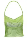 Giuseppe Di Morabito Green Halterneck Top With Crystals Open Back Polyamide Woman