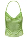 Giuseppe Di Morabito Green Halterneck Top With Crystals Open Back Polyamide Woman In Multicolor