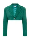 Giuseppe Di Morabito Green Solid Notched Lapel Blazer In Green