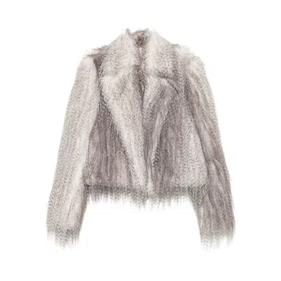 GIUSEPPE DI MORABITO GIUSEPPE DI MORABITO GREY JACKETS - FAUX FUR & SHEARLING JACKETS WOMEN