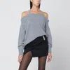 Giuseppe Di Morabito Cold Shoulder Sweater Featuring Crystal Embellishments In Gray