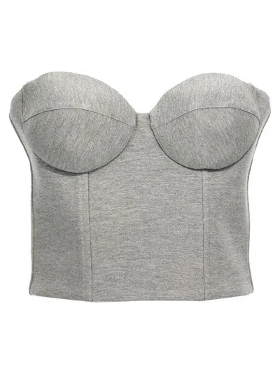 GIUSEPPE DI MORABITO GREY TOP CROPPED BUSTIER