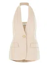 Giuseppe Di Morabito Wool Vest With Halterneck Design And Backless Style In Neutral