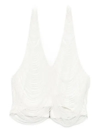 Giuseppe Di Morabito Halterneck Fringed Top In White