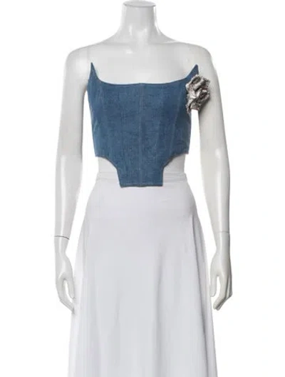 Pre-owned Giuseppe Di Morabito Halterneck Sleeveless Crop Top W/ Tags In White
