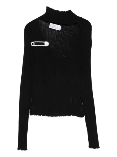 GIUSEPPE DI MORABITO HIGH NECK TOP WITH CUT-OUT