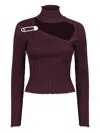 Giuseppe Di Morabito High Neck Top With Cut-out In Purple