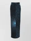 Giuseppe Di Morabito High Waist Denim Skirt With Glitter Finish In Black