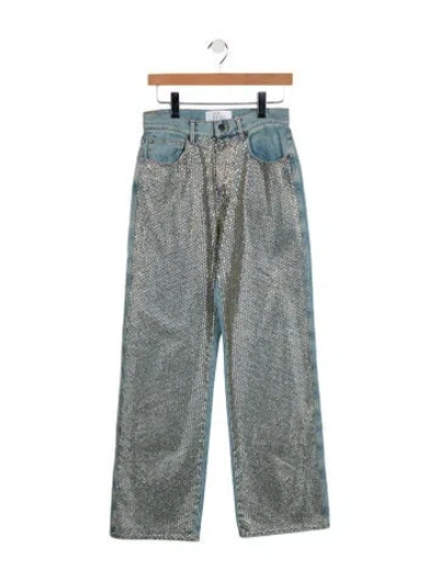 Pre-owned Giuseppe Di Morabito High-rise Wide Leg Jeans W/ Tags In Blue