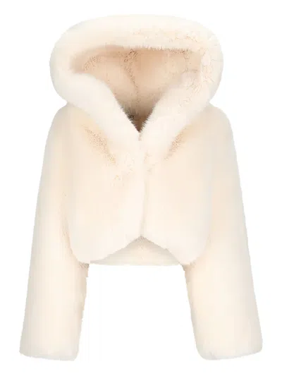 Giuseppe Di Morabito Hooded Faux-fur Jacket In Neutral