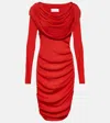 Giuseppe Di Morabito Hooded Jersey Minidress In Red