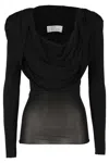 Giuseppe Di Morabito Hooded Sweater With Overlapping Fabric Detail In Black