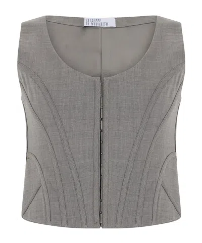 Giuseppe Di Morabito Hook-front Bustier Top In Gray