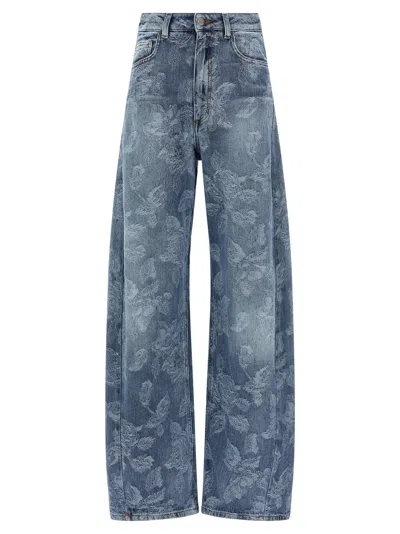 Giuseppe Di Morabito Jacquard Flower Jeans In Blue