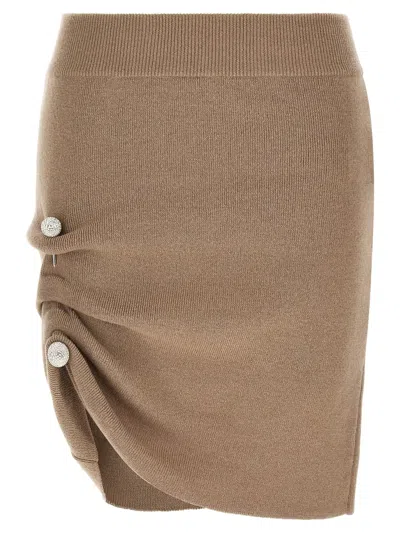 Giuseppe Di Morabito Jewel Pin Skirt In Brown