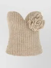 Giuseppe Di Morabito Knit Bandeau Top Floral Embellishment In Neutral