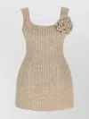 Giuseppe Di Morabito Alpaca Blend Mini Dress With Hourglass Silhouette In Brown