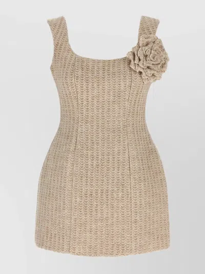 GIUSEPPE DI MORABITO KNIT DRESS FLORAL EMBELLISHMENT