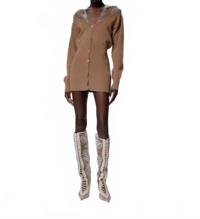 Giuseppe Di Morabito Knitted Dress In Camel In Brown