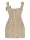 Giuseppe Di Morabito Alpaca Blend Mini Dress With Hourglass Silhouette In Brown
