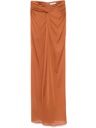 Giuseppe Di Morabito Knot-detailed Maxi Skirt In 橘色