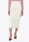Giuseppe Di Morabito Lace And Rhinestones Midi Pencil Skirt In White