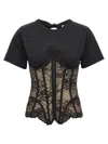 Giuseppe Di Morabito Lace Bodice Insert Top In Black