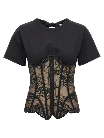 Giuseppe Di Morabito Lace Bodice Insert Top Tops Black