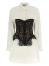 Giuseppe Di Morabito Long Sleeve Corset Style Lace Dress In Neutral