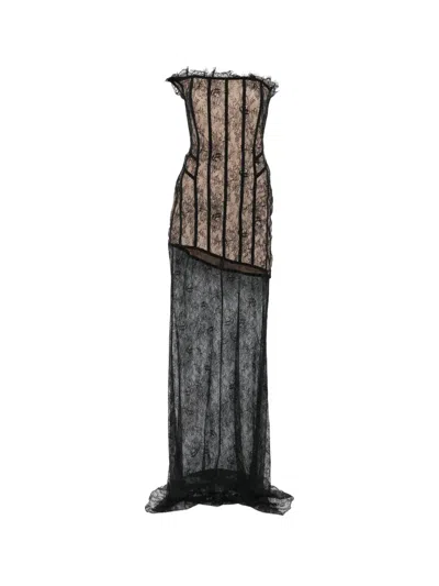 Giuseppe Di Morabito Lace Corset Dress In Orange