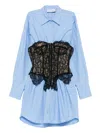 Giuseppe Di Morabito Lace-corset Shirt Dress In Blue