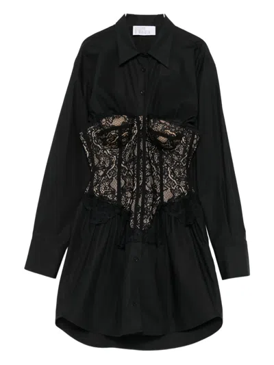 Giuseppe Di Morabito Lace-corset Shirt Mini Dress In Black